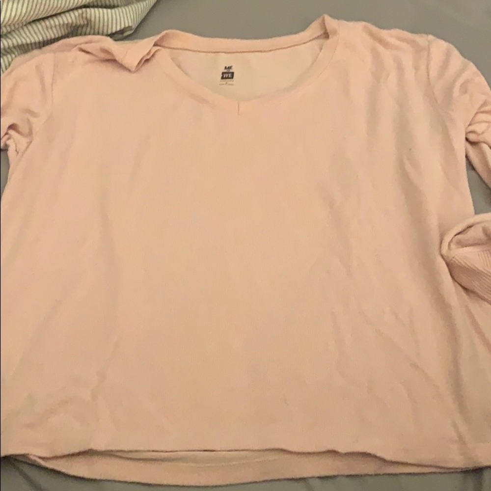 Pink comfy v neck long sleeve